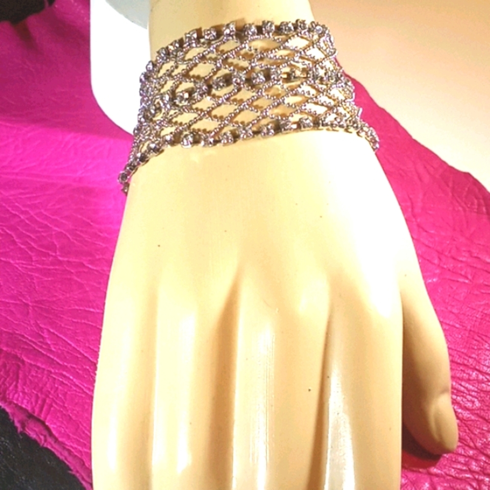 Formal Crystal and silver bracelet